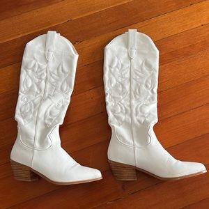 Bellini Urson White Cowboy Boots Size 7
